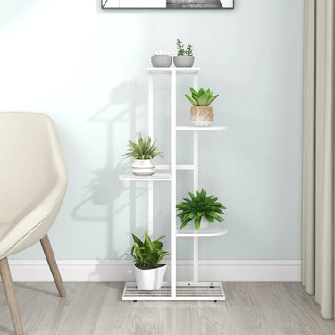 Blumenständer 5-Etagen 43x22x98 cm Weiß Metall
